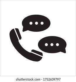 phone talk chat icon on white background