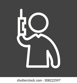 Phone, talking, man icon vector image. Can also be used for activities. Suitable for use on web apps, mobile apps and print media.