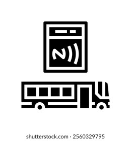 phone tapping object nfc technology glyph icon vector. phone tapping object nfc technology sign. isolated symbol illustration