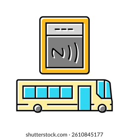 phone tapping object nfc technology color icon vector. phone tapping object nfc technology sign. isolated symbol illustration