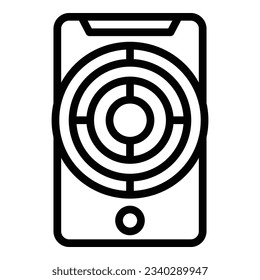 Phone target benchmark icon outline vector. Quality unit. Compare financial