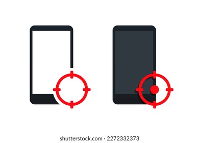 Phone target icon. Illustration vector