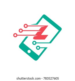 Phone Tech Letter L Initial Logo