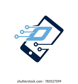 Phone Tech Letter O Initial Logo