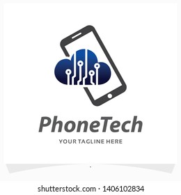 Phone Tech Logo Design Template