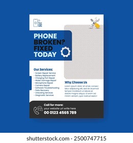 Telefon und technische Reparatur-Service Druckflyer oder Poster Vorlage Design