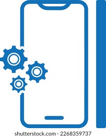 Phone tech specs icon, technology icon blue vector
