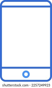 Phone technology icon with blue duotone style. Computing, diagram, download, file, folder, graph, laptop . Vector illustration