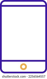 Telefontechnologie-Symbol mit violettem und orangefarbenem Duoton-Stil. Computing, Diagramm, Download, Datei, Ordner, Grafik, Laptop . Vektorgrafik