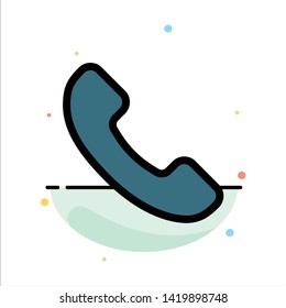 Phone, Telephone, Call Abstract Flat Color Icon Template