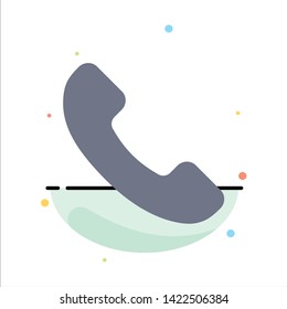 Phone, Telephone, Call Abstract Flat Color Icon Template