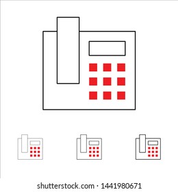 Phone, Telephone, Call Bold and thin black line icon set