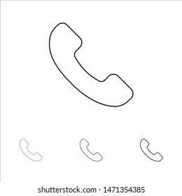 Phone, Telephone, Call Bold and thin black line icon set. Vector Icon Template background