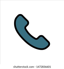 Phone, Telephone, Call  Flat Color Icon. Vector icon banner Template