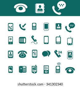 phone, telephone, cell  icons, signs vector concept set for infographics, mobile, website, application
