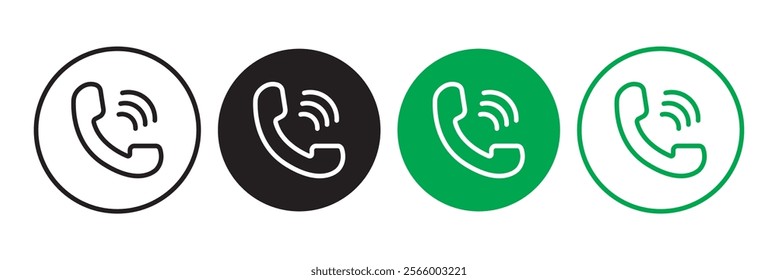 Phone, telephone, handset icon set with shadow