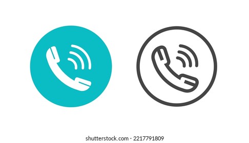 Phone telephone old icon button vector or cellphone answer ui element calling retro flat graphic illustration clipart, circle round line outline art cut out clip art telegraph black white blue shape