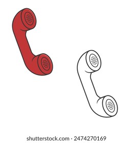 Telefon, Telefon. Einfacher Gliederungsstil. Sie können die gewünschte Farbe ändern. Einfach zu bedienen. Bearbeiten. Vektorillustration