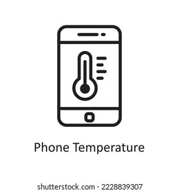 Phone Temperature Vector Outline Icon Design illustration. Housekeeping Symbol on White background EPS 10 File