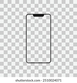  Phone template design isolated on transparent background vector.