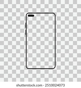  Phone template design isolated on transparent background vector.