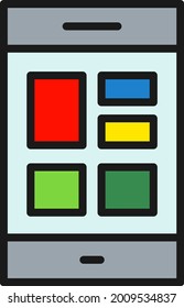 Phone Template Line Filled Vector Icon Design
