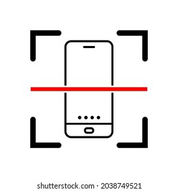 Phone test concept. Smartphone scan icon. Vector illustration. Phone test logo.