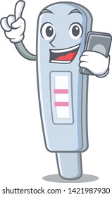 With phone test pack in the mascot shape