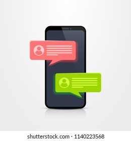 Phone text message chat frame. Vector illustration