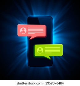 Phone text message chat frame. Vector illustration