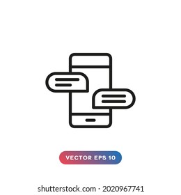 Phone with text messages icon