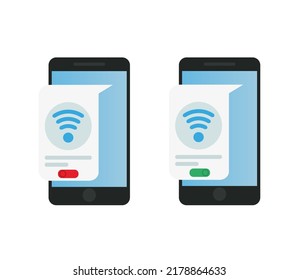 A phone that displays Wi-Fi information. Vector illustration