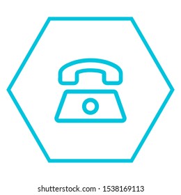 Phone Thin Line Icon. Phone Icon in circle. Vector Phone Icon.