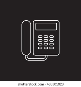 Phone thin line icon, outline vector logo illustration, linear pictogram isolated on black