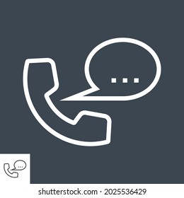 Phone Thin Line Vector Icon. Flat icon isolated on the black background. Editable EPS file. Vector illustration.