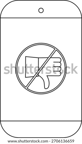 A phone with a thumbsdown symbol crossed out