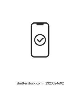 phone tick vector icon