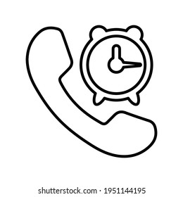 Phone, time, alarm, timer line icon. Outline vector.