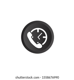 Phone Time vector icon. 24 hours icon flat design symbol white background