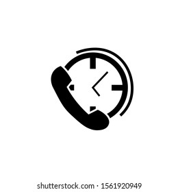 Phone Time vector icon. all time icon flat design symbol white background
