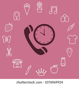 Phone timer, vector icon