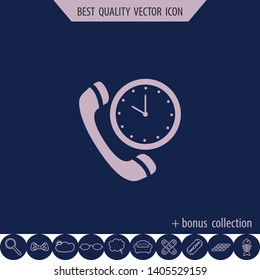 Phone timer, vector icon, web design element