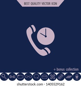 Phone timer, vector icon, web design element