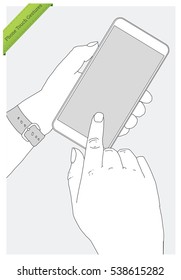 Phone touch gestures. Touch the screen of the bigger phone
