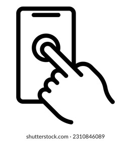 Phone touch point icon outline vector. Digital screen. Smart click