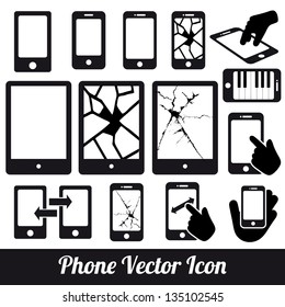 Phone touch vector communication icons
