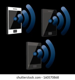 phone touchscreen with wireless. vector illustration