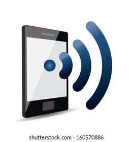 phone touchscreen with wireless. vector illustration