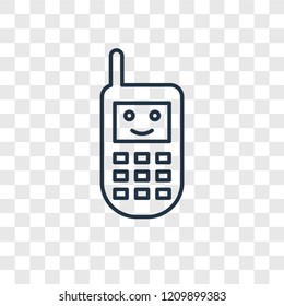 Phone toy concept vector linear icon isolated on transparent background, Phone toy concept transparency concept in outline style