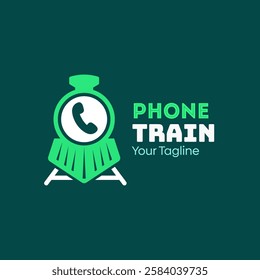 Phone Train Logo Design Template. Good for Business, Agency, Community and Organization